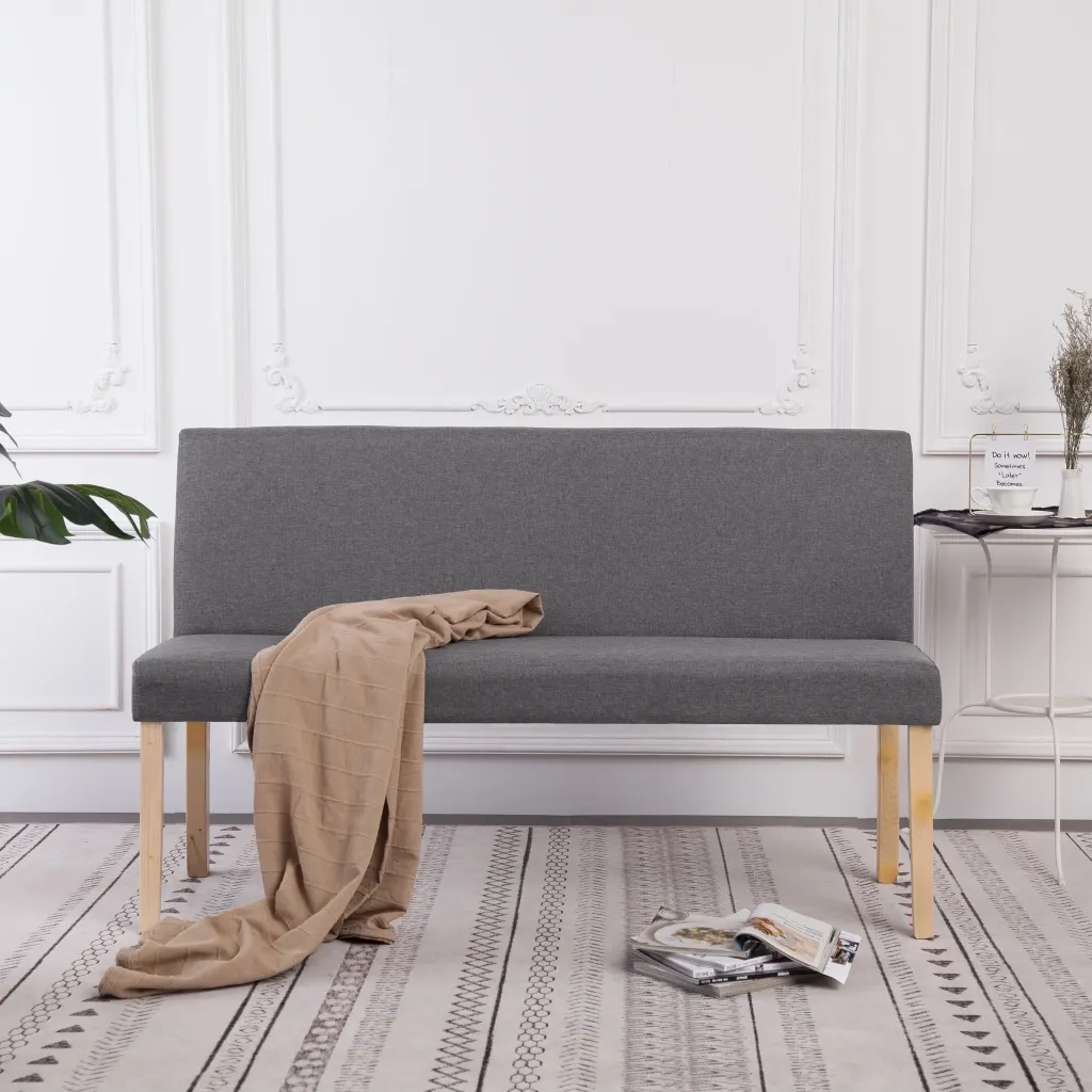 Panca-Sgabello 139,5 cm Grigio Chiaro in Poliestere