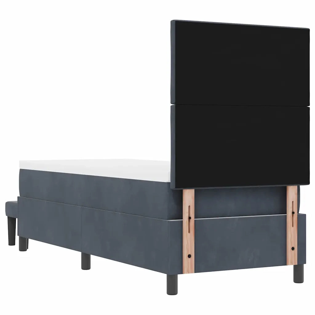 Letto a molle con materasso Grigio scuro 80 x 200 cm Velluto 3344541