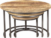 Set di tavolo da salotto da 3 pezzi - Set di tavolo da salotto in legno di mango