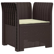 Poltrona a 1 Posto con Cuscino Aspetto Rattan PP Marrone 8011856