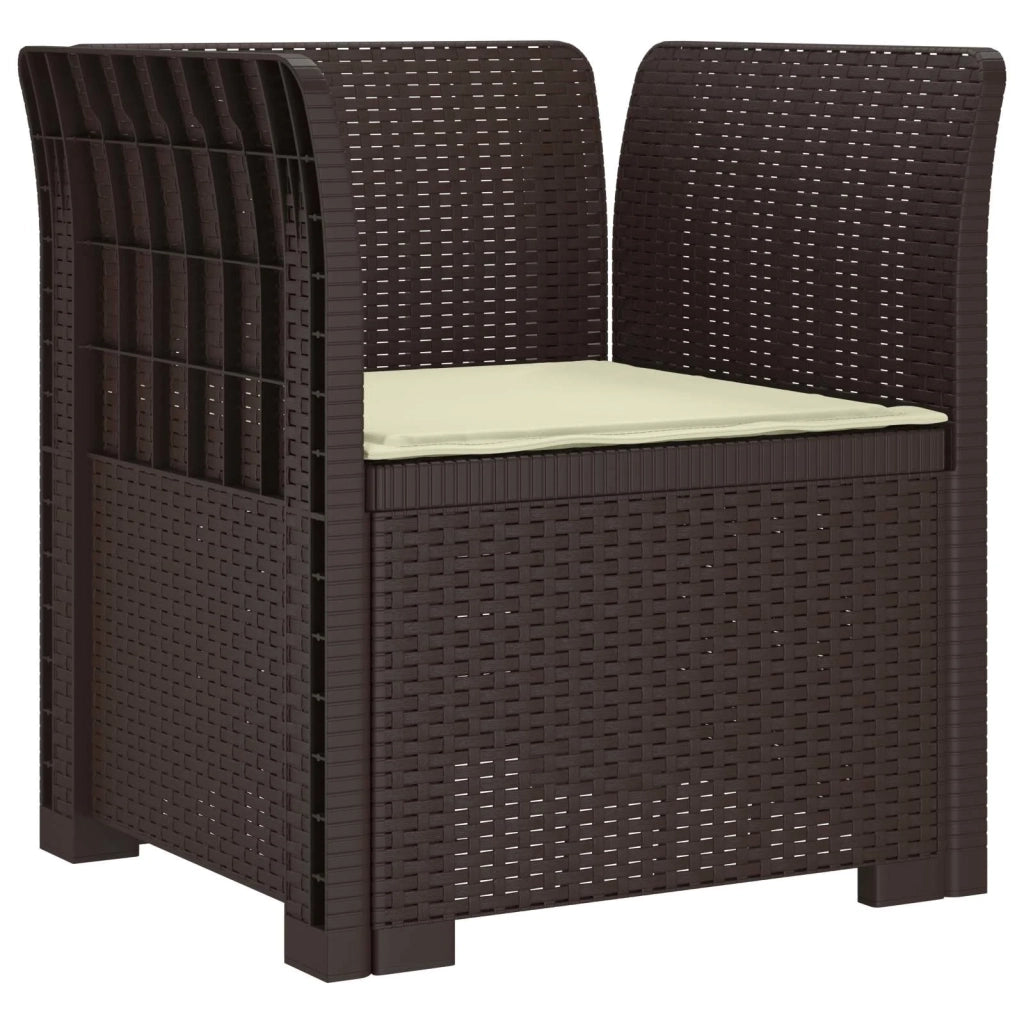 Poltrona a 1 Posto con Cuscino Aspetto Rattan PP Marrone 8011856