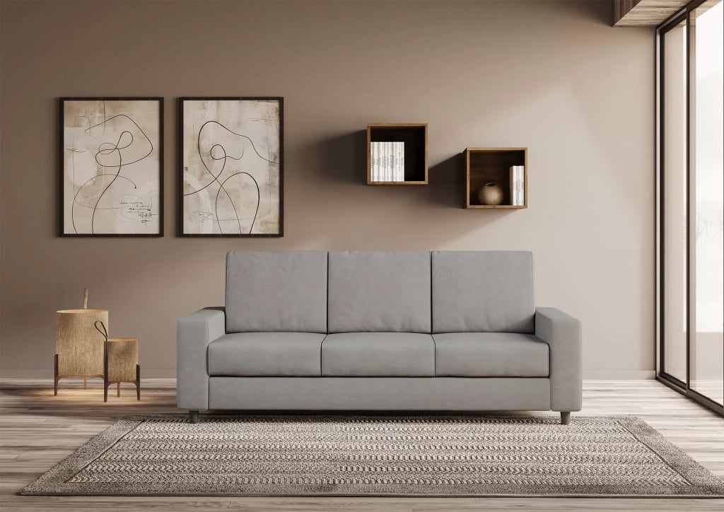 Divano sakar 3 posti (tre sedute da 60cm) misure esterne l.208cm | grigio - Mobili 2G