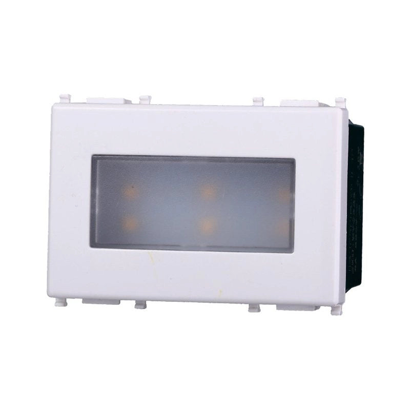Lampada Led Segnapasso 3P 220V Bianco Caldo 3000K Compatibile Con Vimar Plana