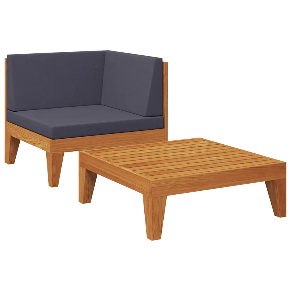 Salotto da Giardino-Set Divani da Giardino 2 pz con Cuscini in Massello di Acacia 962823