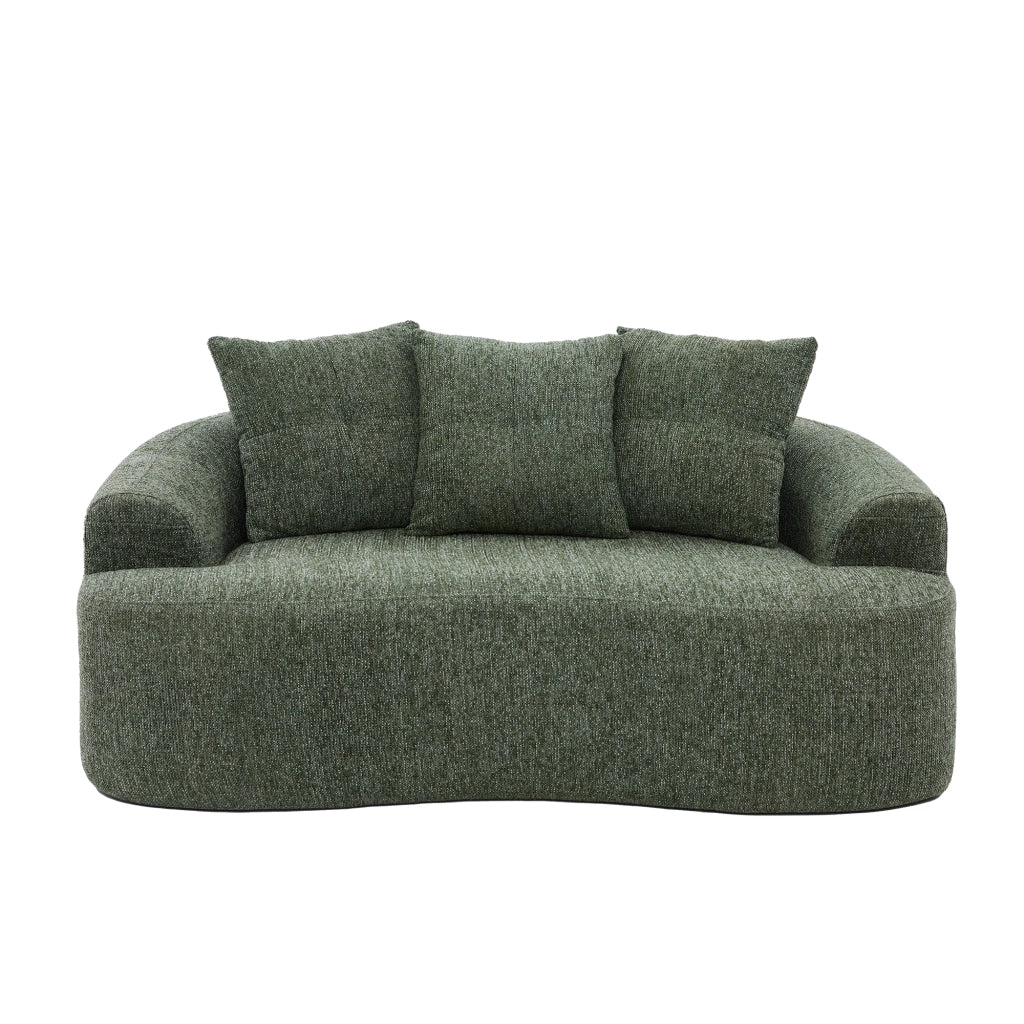 Divano 2 Posti con Cuscini in Tessuto Chenille ¨C Xylo ¨C Grigio