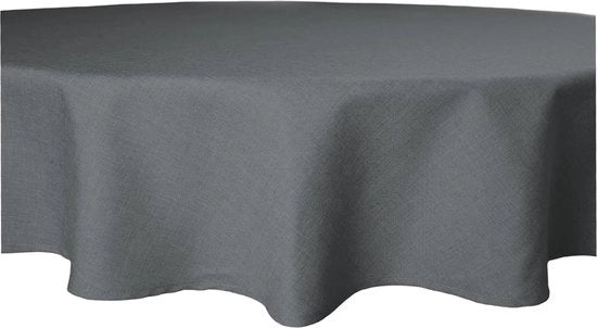 Tavolo Rotondo con Effetto Lotus - Idrorepellente, Resistente ai Macchiamenti e Senza Stiratura (140 cm, Grafite)