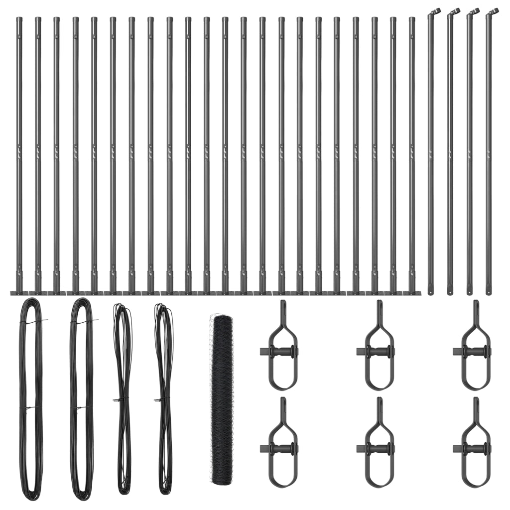 Recinzione Esagonale  Grigia 1,2x50 m Acciaio