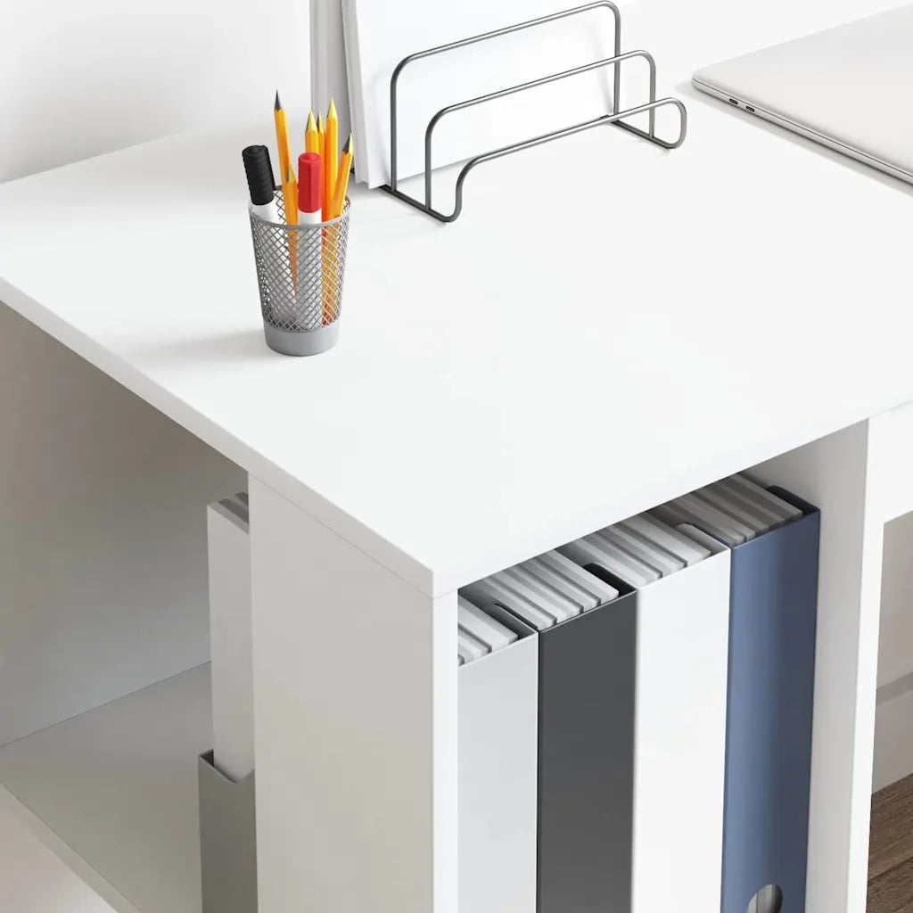 Scrivania Bianco 130 x 50.5 x 75 cm Legno multistrato 869498