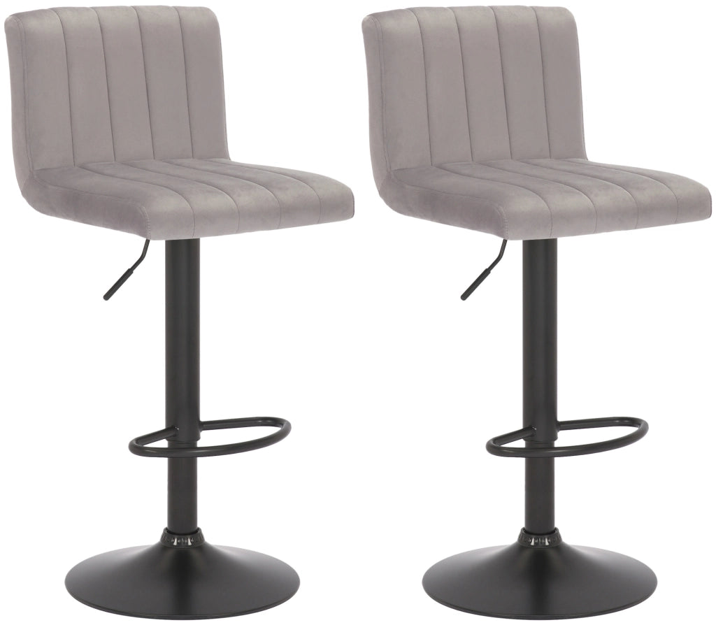 Set di 2 sgabelli da bar Jamie velvet grigio