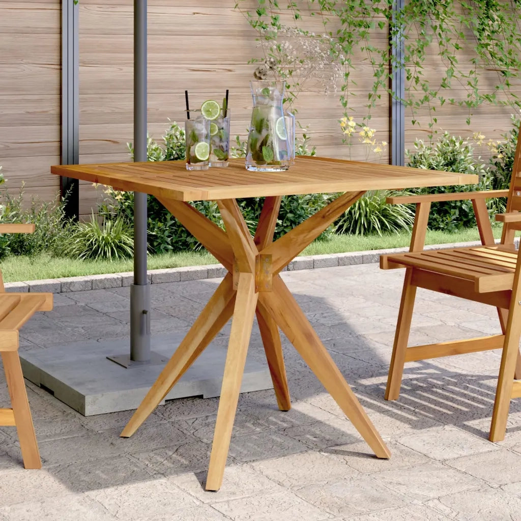Tavolo da Giardino Quadrato 85x85x75cm Legno Massello di Acacia 367836