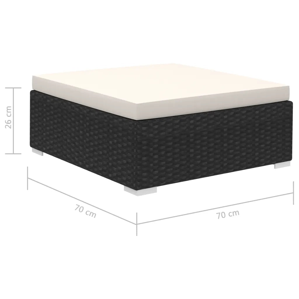 Set Divani da Giardino 8 pz con Cuscini in Polyrattan Nero 41271