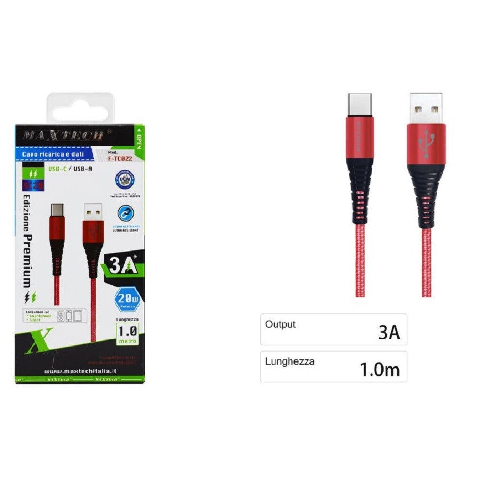 Trade Shop - Cavo Usb-a / Type-c 3.0a 1 Mt Dati Ricarica Rapida Per Smartphone Tablet F-tc022 -