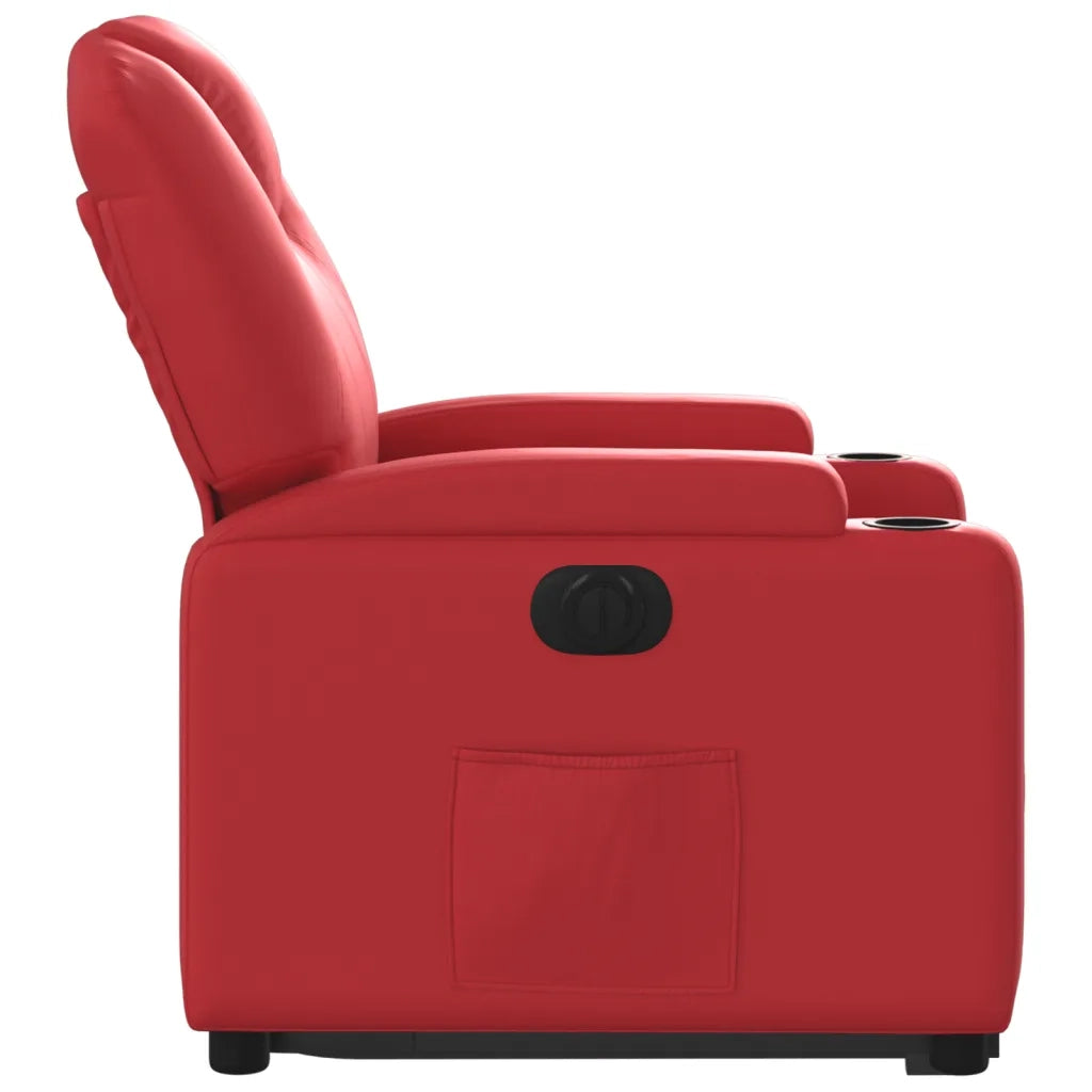 Poltrona Alzapersona Reclinabile Elettrica Rossa in Similpelle 3204449