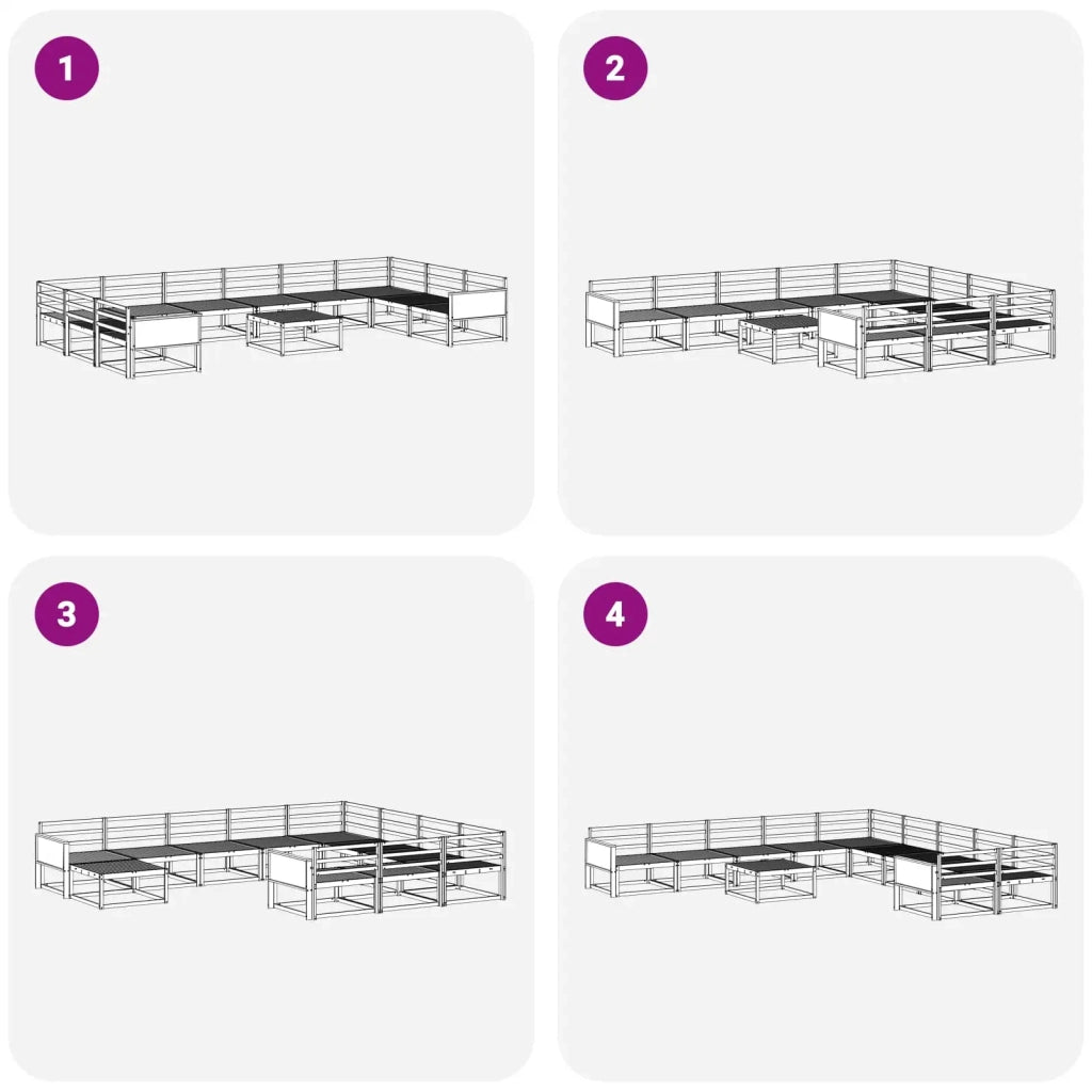 Set di divani da esterno 11 pcs Naturale 3382937