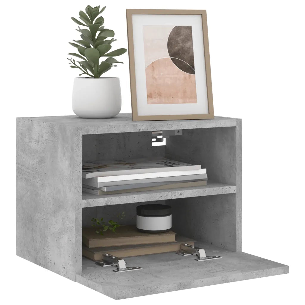 Mobili TV Muro 2pz Grigio Cemento 40x30x30 cm Legno Multistrato 836847
