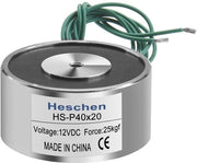 Elettromagnete 12V DC - Alta attrazione - 40 mm di diametro - Applicazioni in industria - 25 kg di attrazione