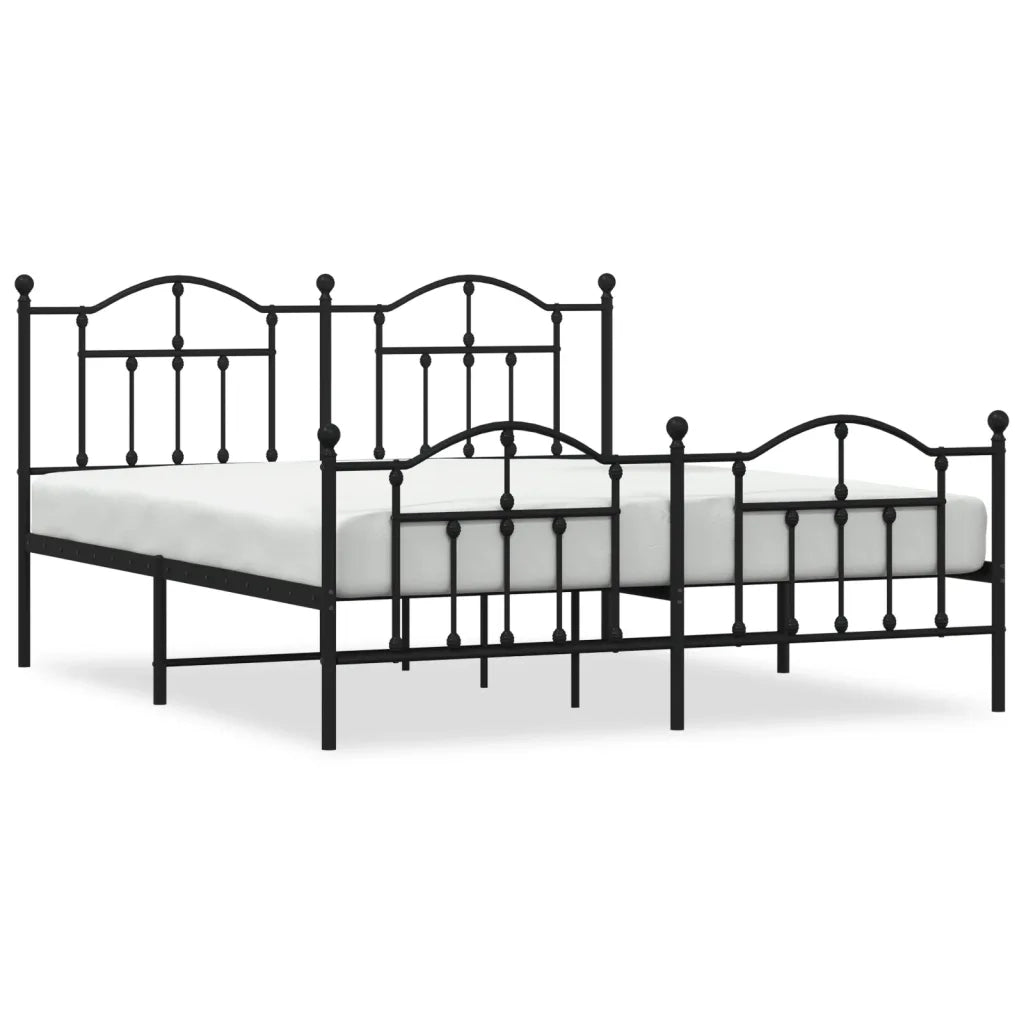 Giroletto con Testiera e Pediera Metallo Nero 180x200 cmcod mxl 105740