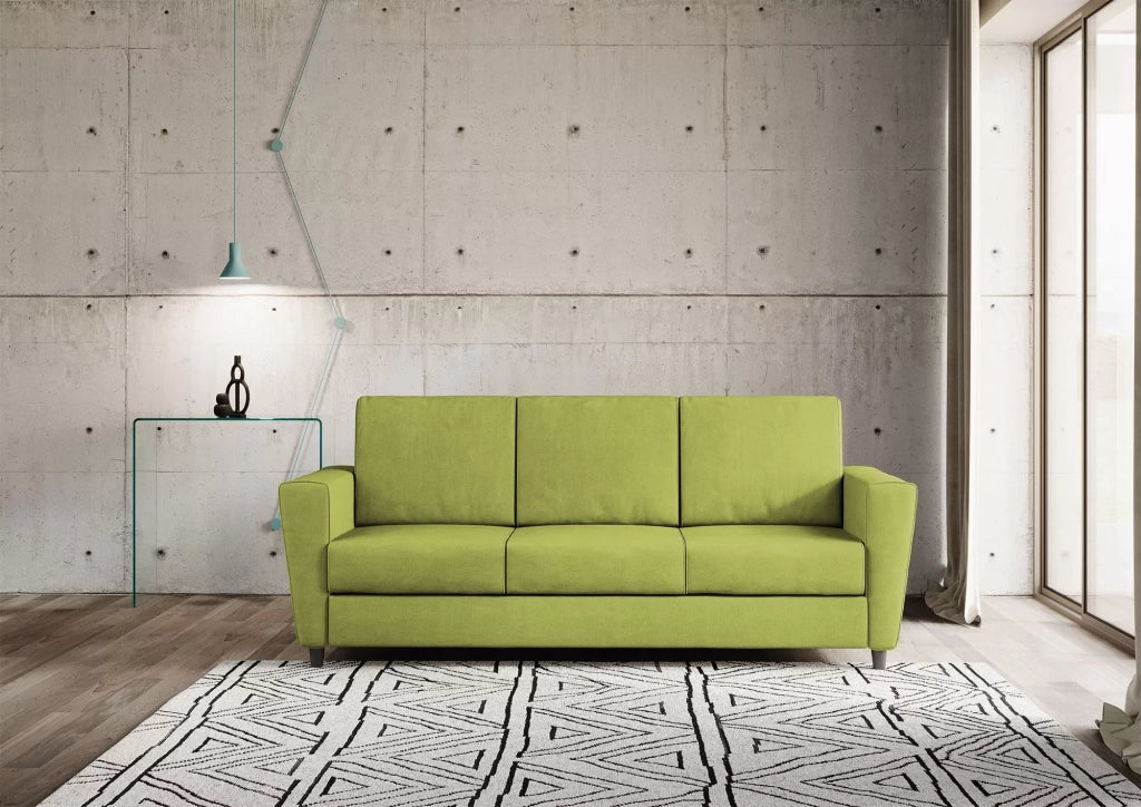 Divano yasel 3 posti (tre sedute da 60cm) misure esterne l.212cm | verde - Mobili 2G