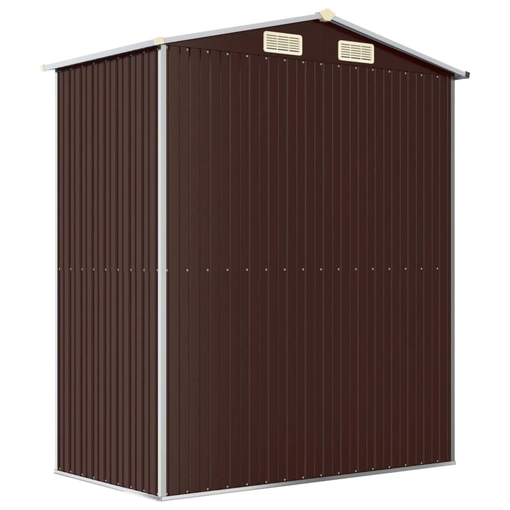 Casetta da giardino cabina ripostiglio capanno da esterno capanno per attrezzi robusta scura 192 x 108 x 223 cm acciaio zincato marrone 02_0022316