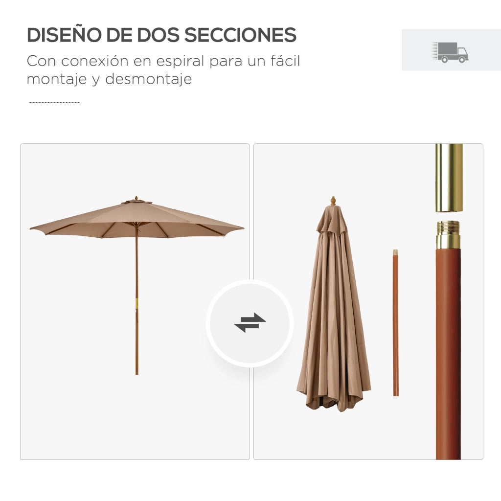 Ombrellone da giardino ¨C zephmum ¨C caqui legno ?300 cm