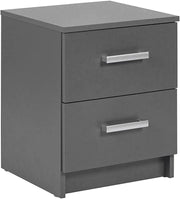 CASSETTIERA COMODINO ELENZIO 2 CASSETTI 41,2x40x58H CM GRIGIO GRAFITE