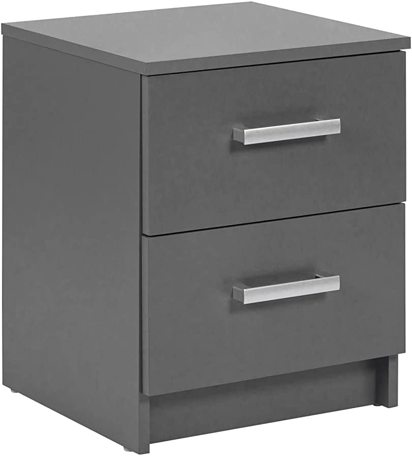 CASSETTIERA COMODINO ELENZIO 2 CASSETTI 41,2x40x58H CM GRIGIO GRAFITE