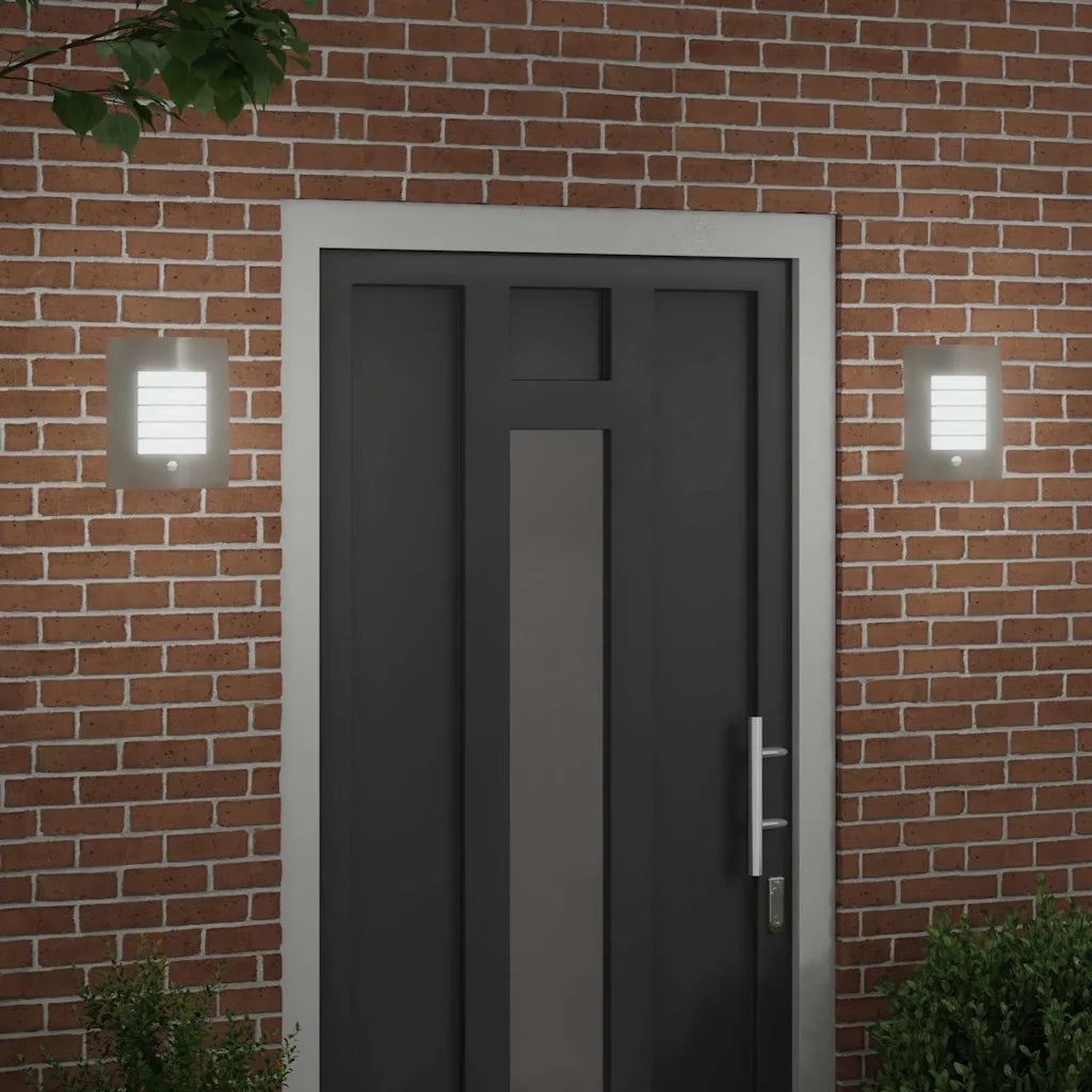 Lampada da Parete Esterna 2 pz Argento 23.5 x 9 x 26 cm CFW2457767