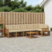 Set di divani da esterno 7 pz Naturale e Beige 3382005