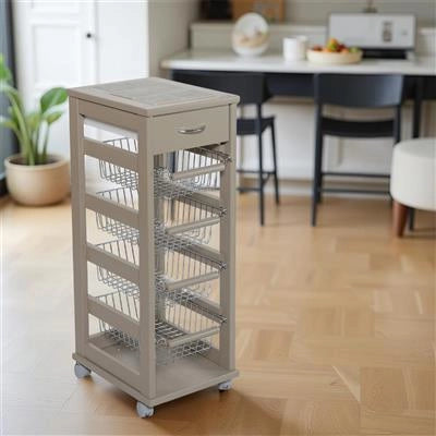 VESUVIO CARRELLO DA CUCINA IN COLORE FANGO 29 X 39 XH 84  CM