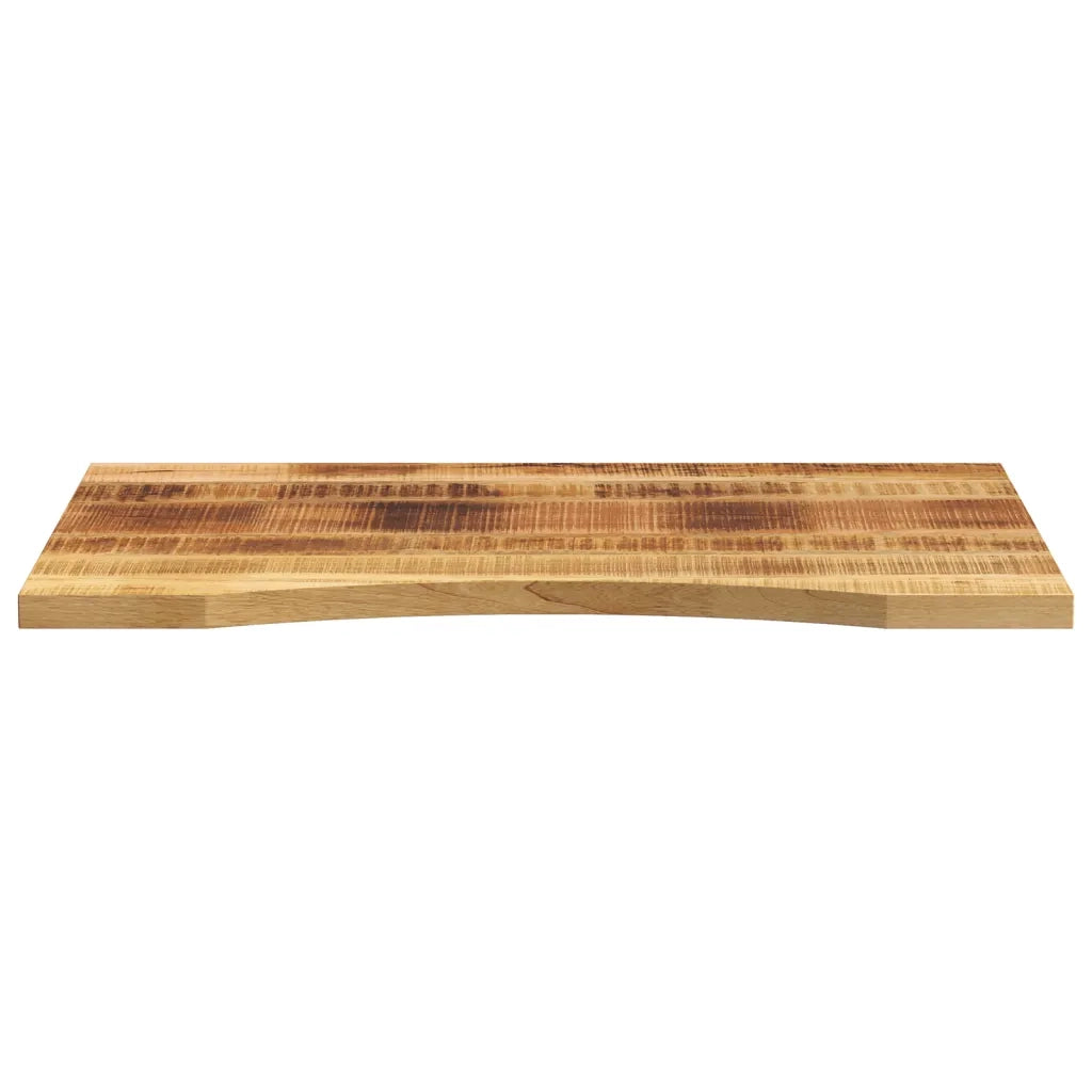 Piano Scrivania con Curva 90x60x2,5 cm Massello Grezzo di Mango