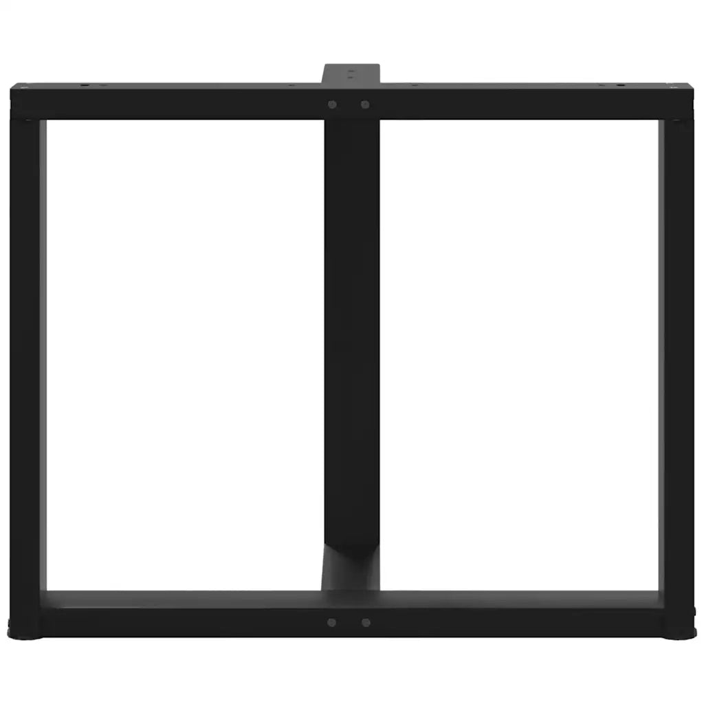 Gambe per tavolo da pranzo a forma di T 2 pz nere 90x35x(72-73) cm in acciaio 4013064