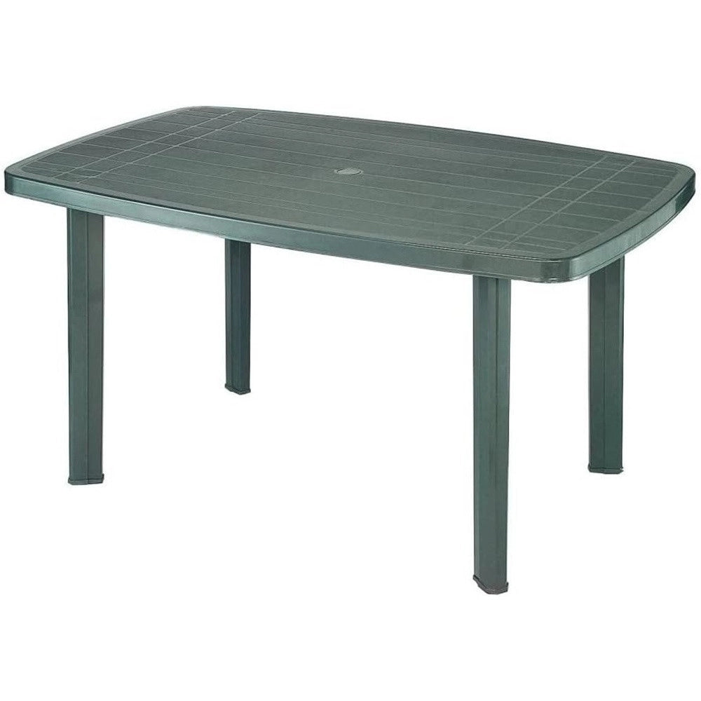 Trade Shop - Tavolo Faro Verde Design Ovale In Polipropilene Resistente 137 X 85 X 72 Cm 020361 -