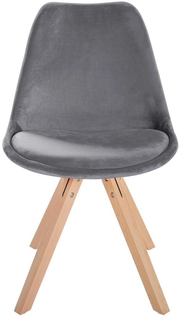 Sedia Sofia Velvet grigio,natura (quadrato)