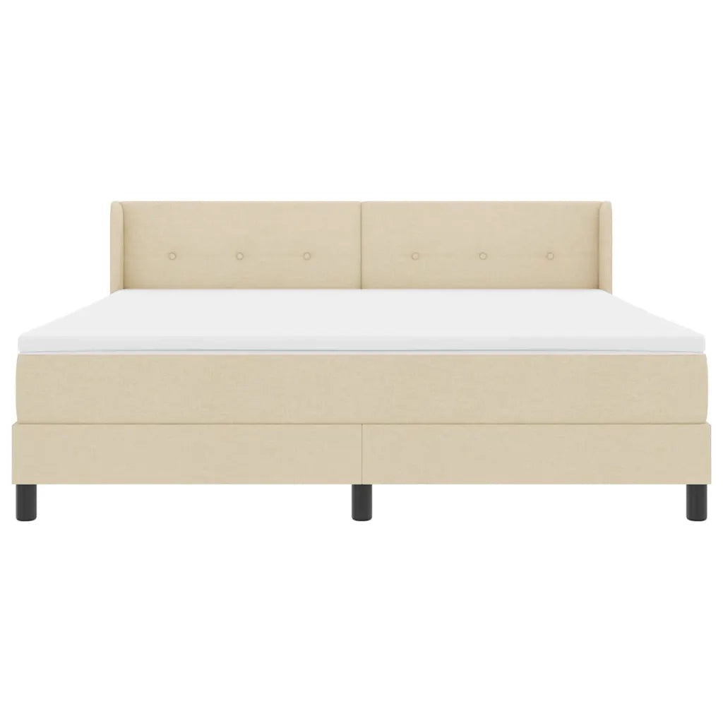 Letto a molle con testiera Crema 200 x 180 cm Tessuto 3341123