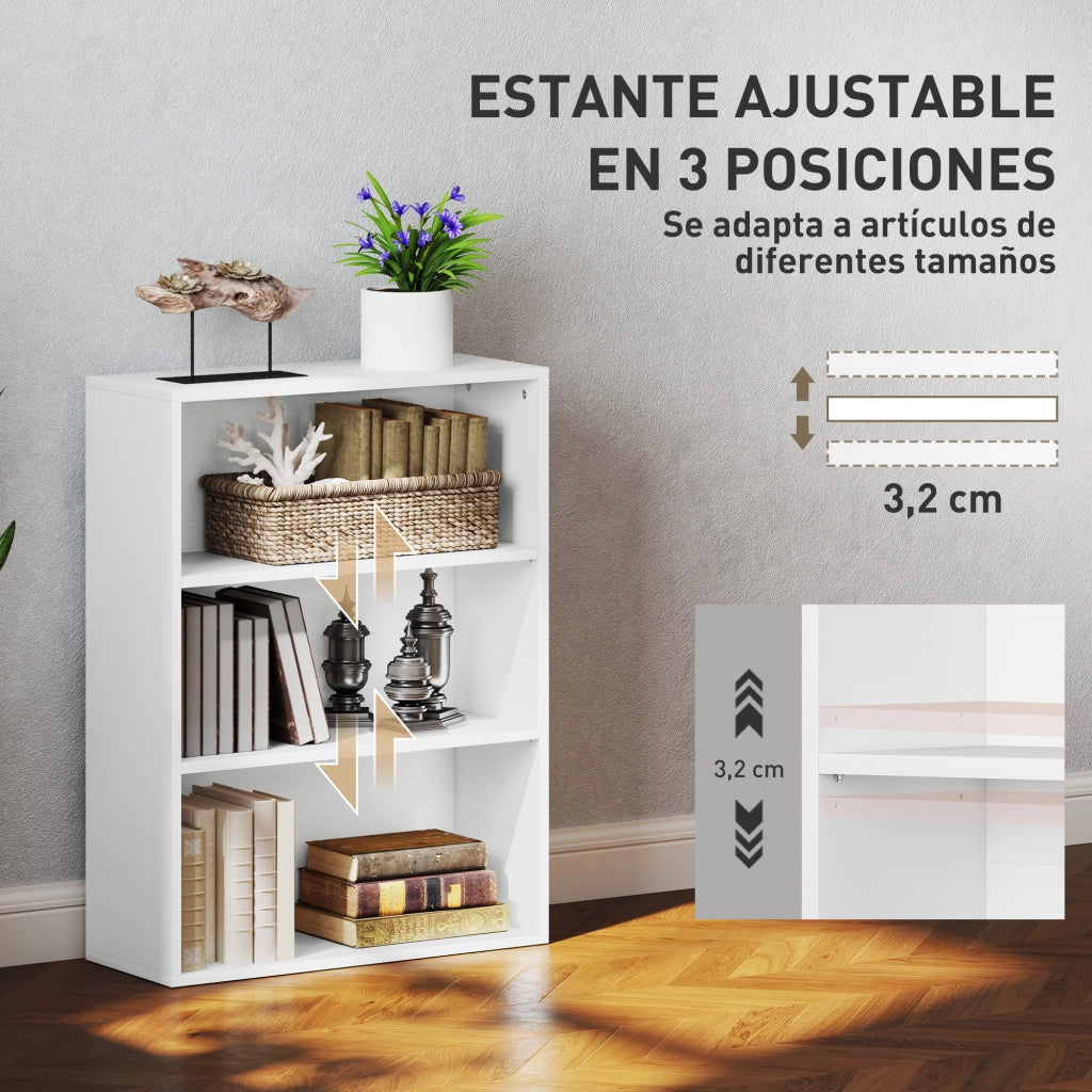 Libreria a Parete con Ripiani Regolabili ¨C zephmum ¨C 60x24x80 cm Bianco