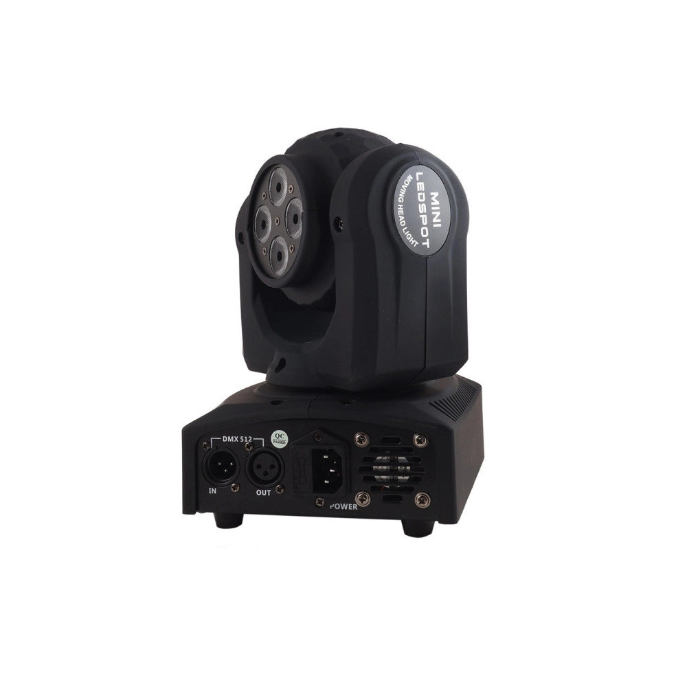 Trade Shop - Proiettore Rgb Testa Rotante Doppio Led Effetti Disco Dj Luce Flash Strobo Faro -