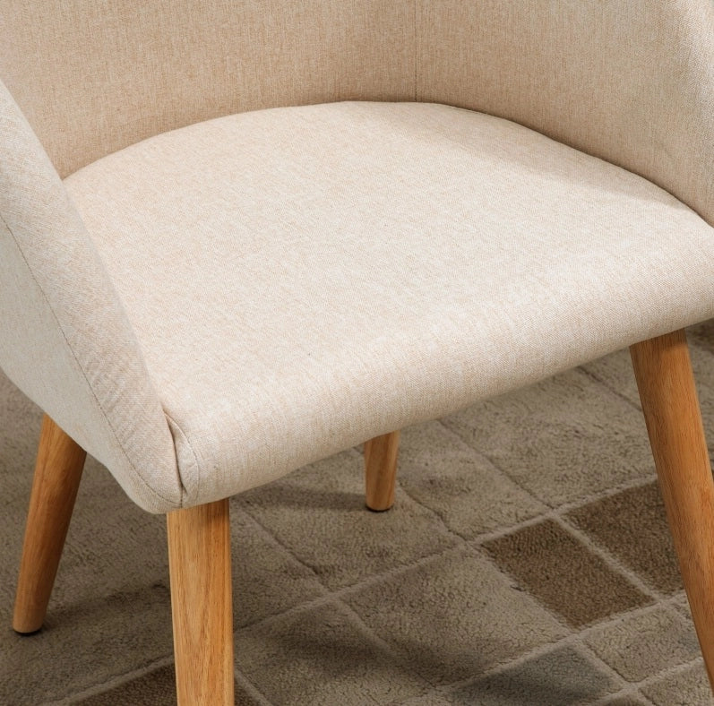 Set di 2 sedie da pranzo 55x56x74 cm imbottite con struttura in metallo beige