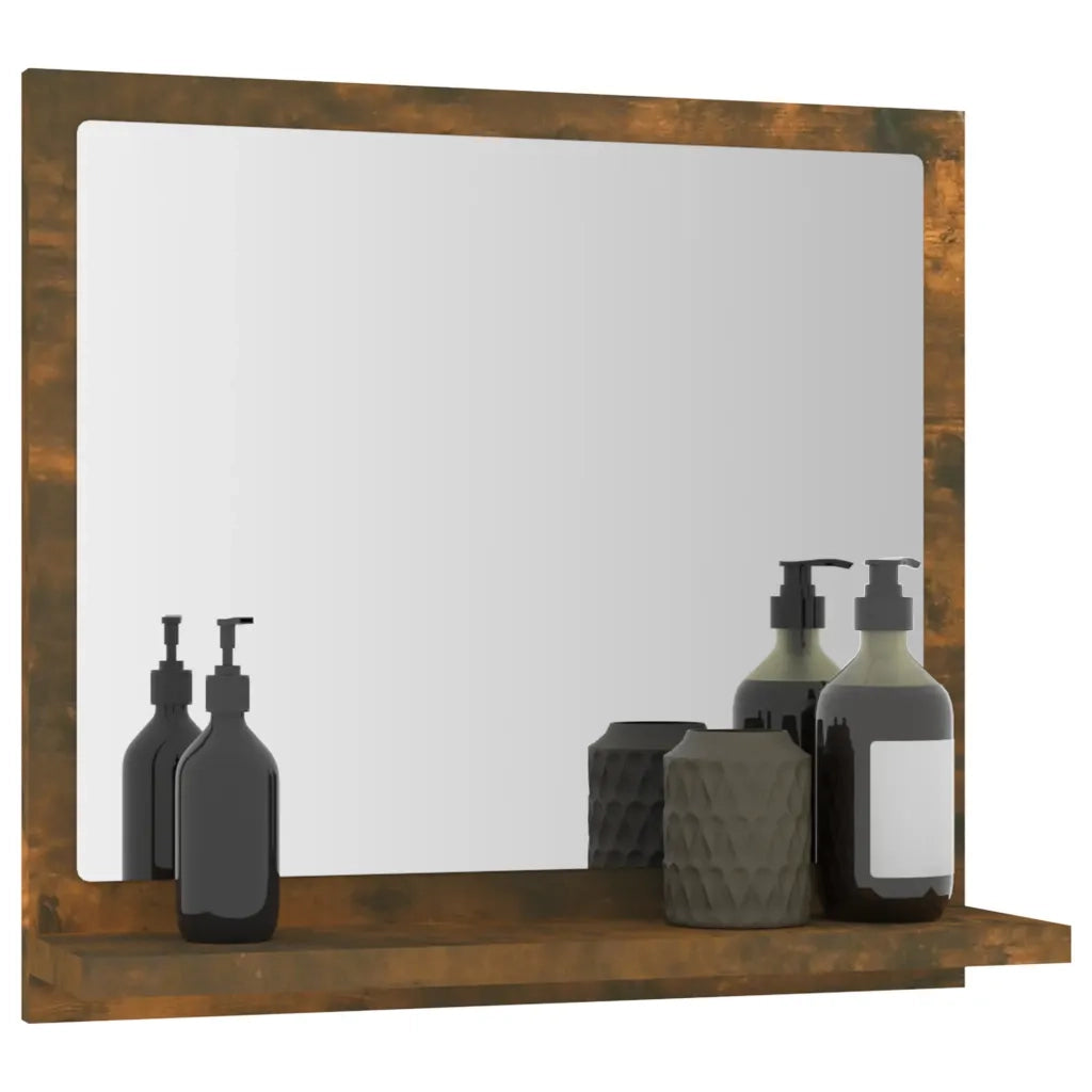 Specchio da Bagno Rovere Fumo 40x10,5x37cm in Legno Multistrato 815633