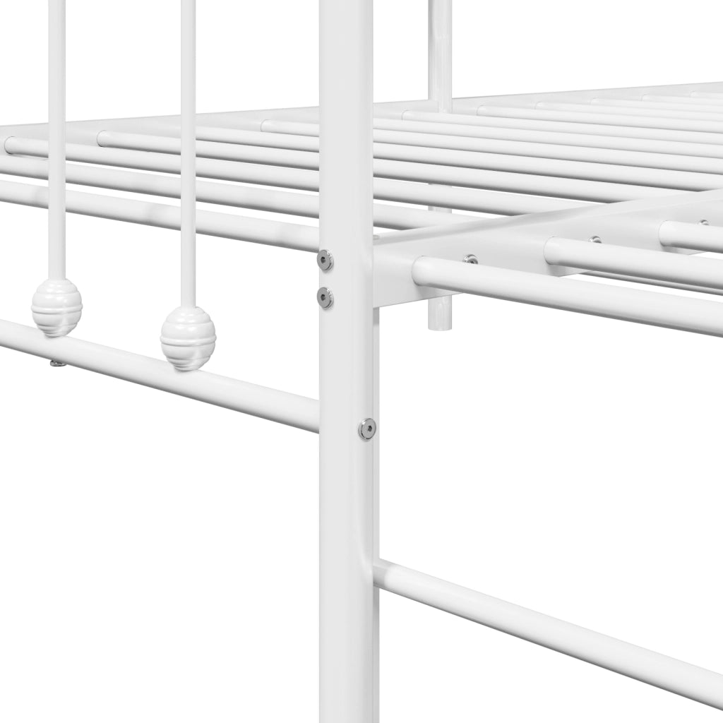 Struttura Letto Daybed con Letto Estraibile Bianco 107x203 cm in Acciaio
