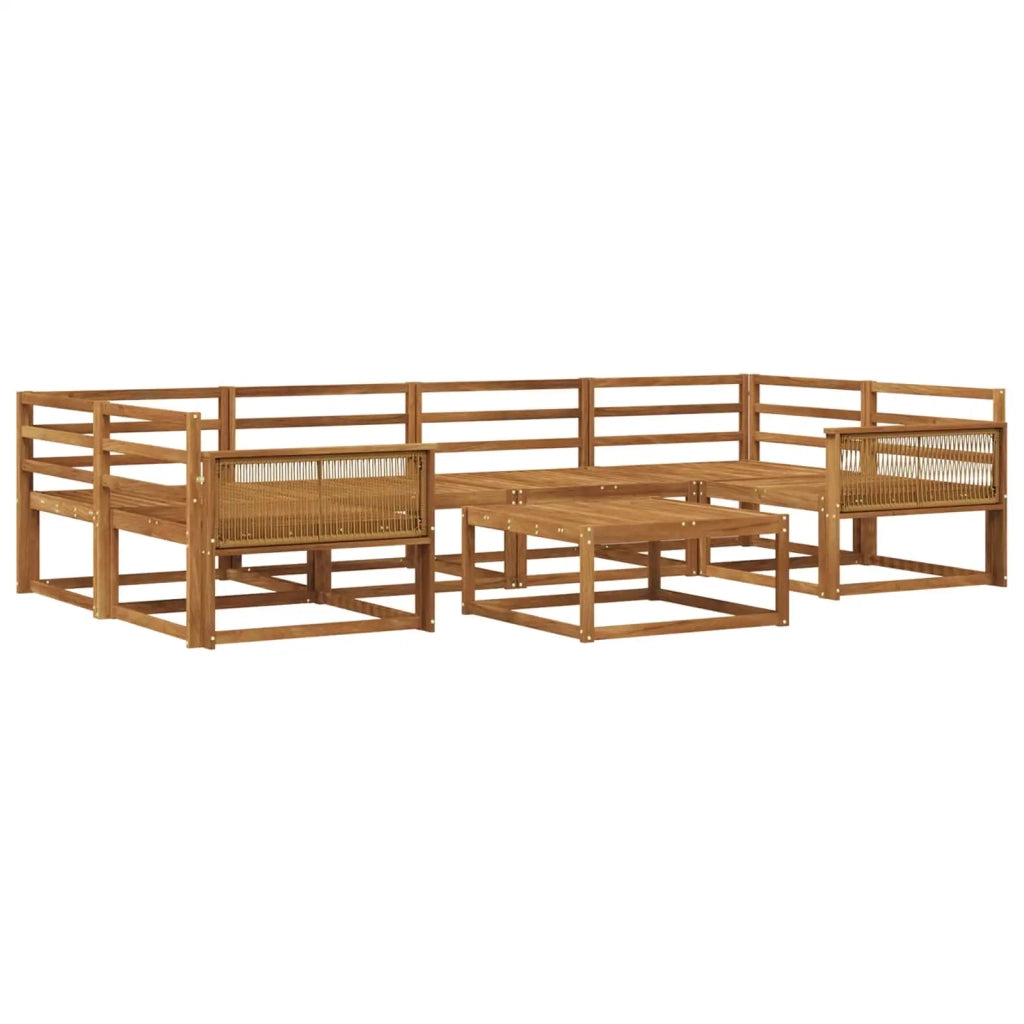 Set di divani da esterno 7 pcs Naturale