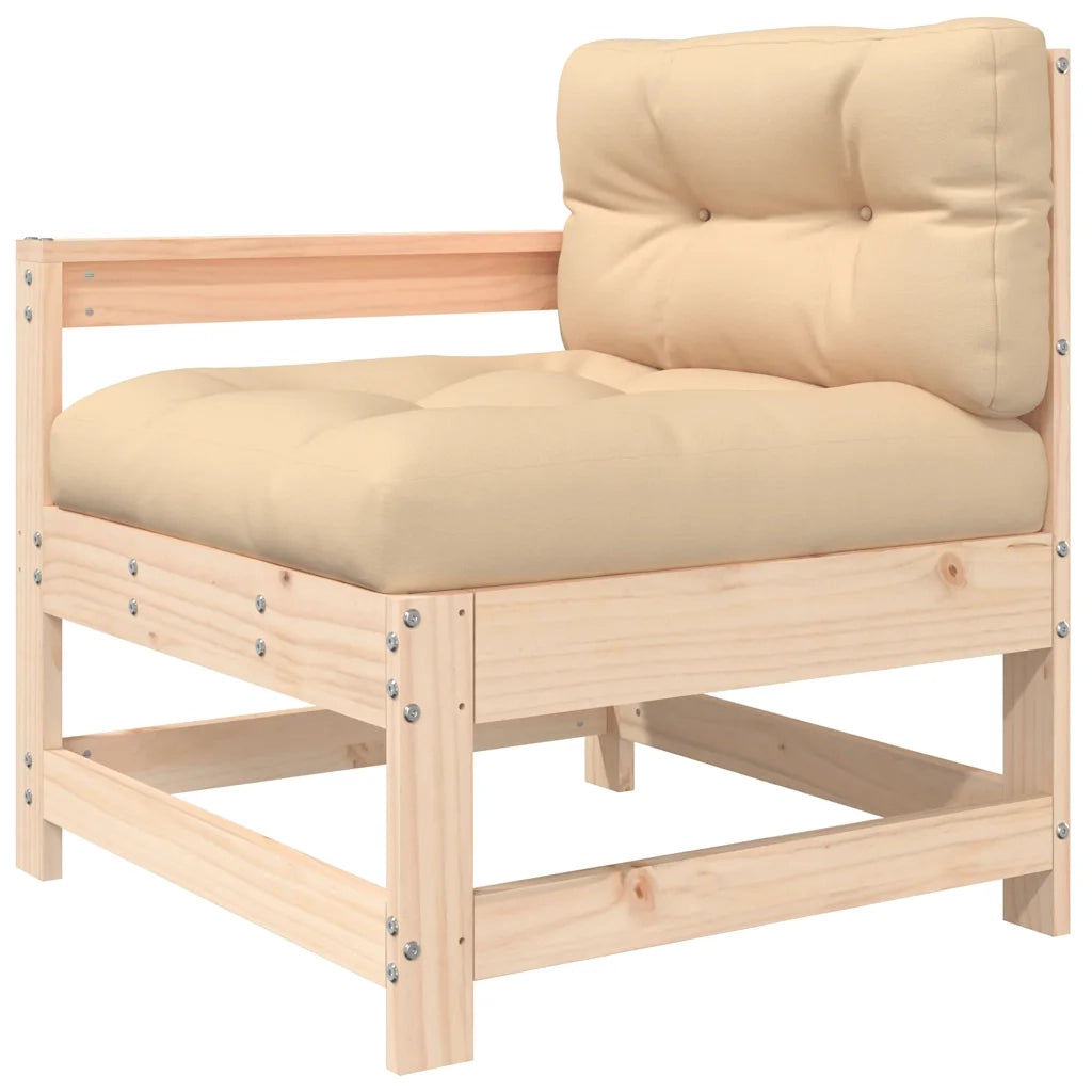 Sedia da patio-Sedia da Giardino con Cuscini in Legno Massello di Pino 546404