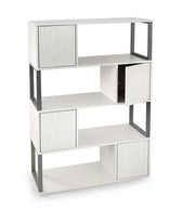 SCAFFALE DA ARREDO CON ANTE E VANI A GIORNO 90X30X126CM COLORE BIANCO