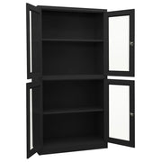 Armadio per Ufficio Antracite 90x40x180 cm in Acciaio e Vetro 335941