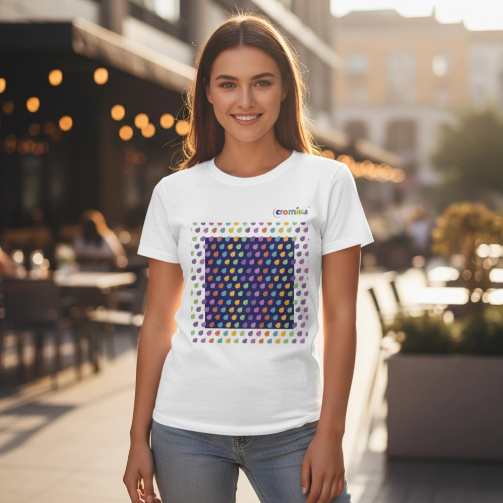 T-shirt cromika arte e colore in cotone naturale *** misura medium - m, modello colorful drops, confezione 1