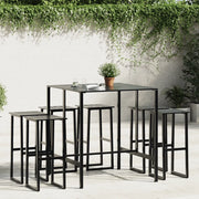 Set Bar da Giardino 7pz Nero in Acciaio Verniciato a Polvere 3283753