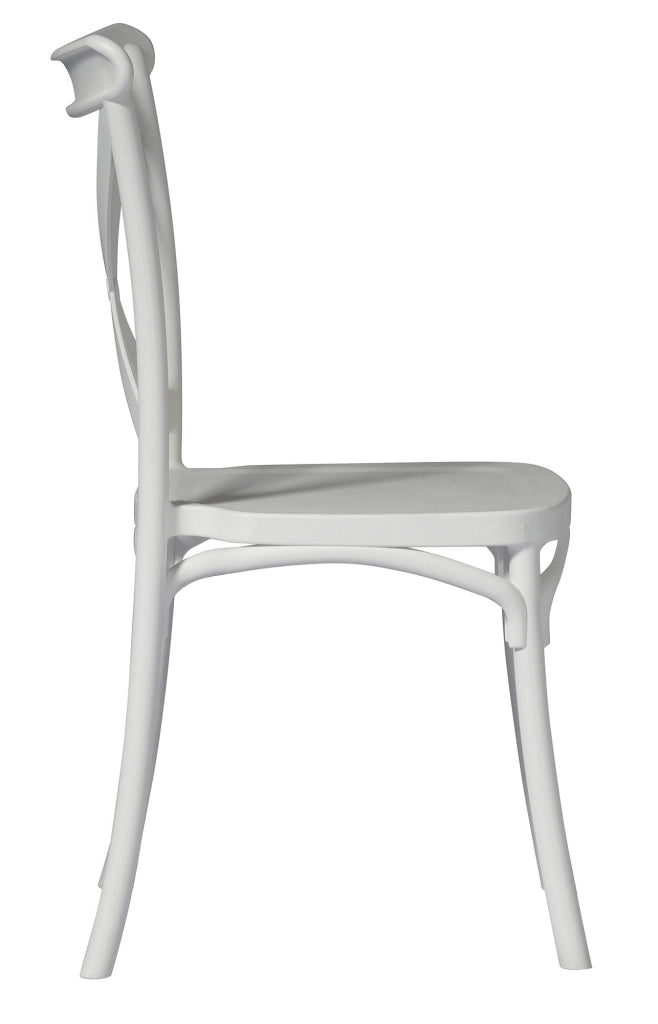 Sedia Impilabile da Giardino 47x55x90 cm in Polipropilene Bianca