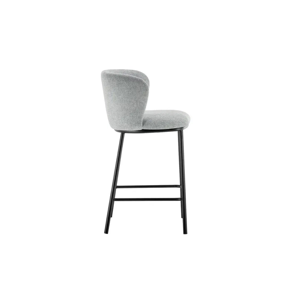 Sedia da bancone ARTHUS – Tessuto grigio chiaro – Design moderno H88,5 cm