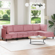 Set di mobili per il soggiorno con cuscino 5 pcs Rosa Velluto