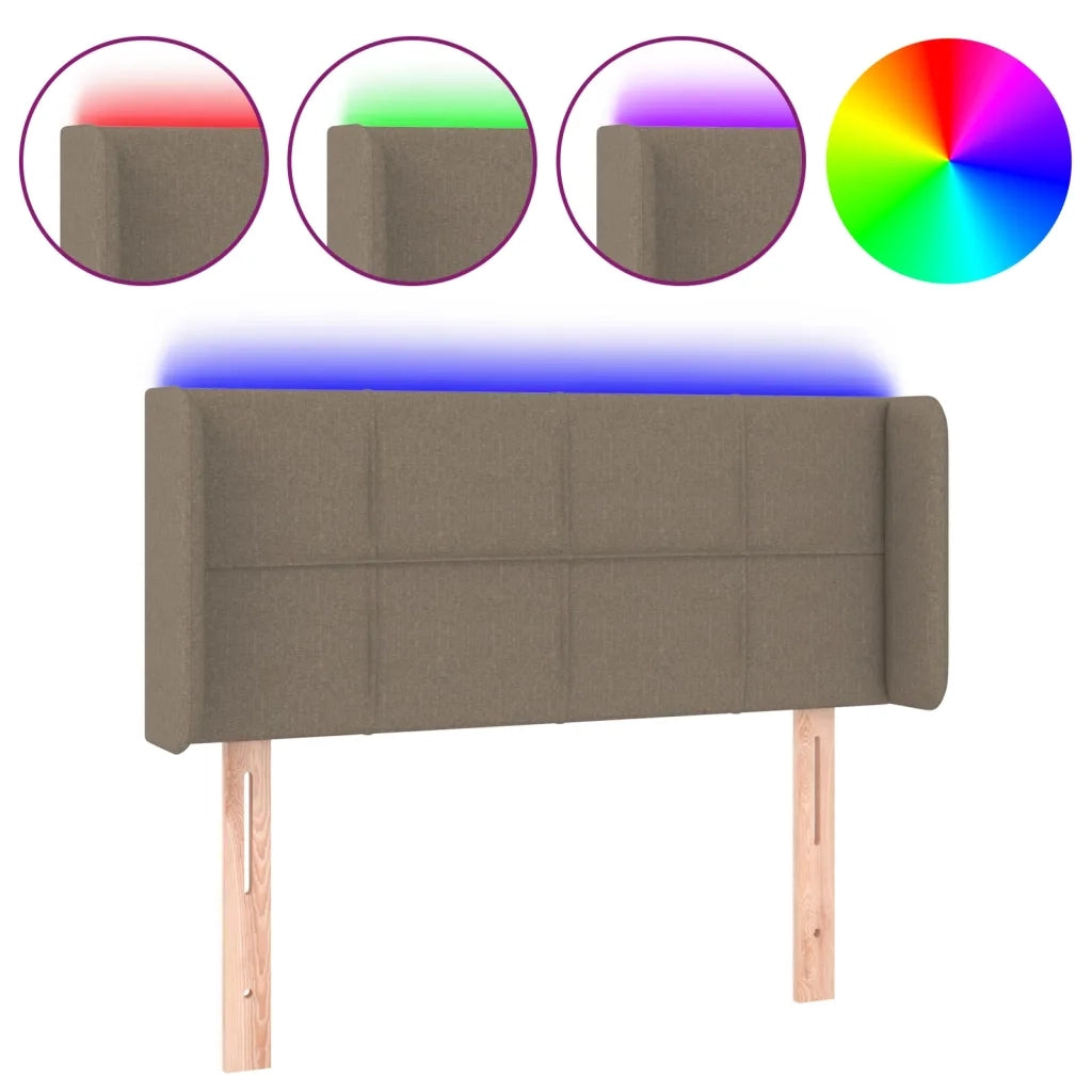 Testiera | Testata a LED Tortora 93x16x78/88 cm in Tessuto
