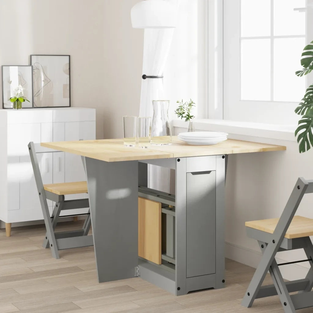Tavolo da Pranzo | Tavolo da cucina Corona Grigio in Legno Massello di Pino